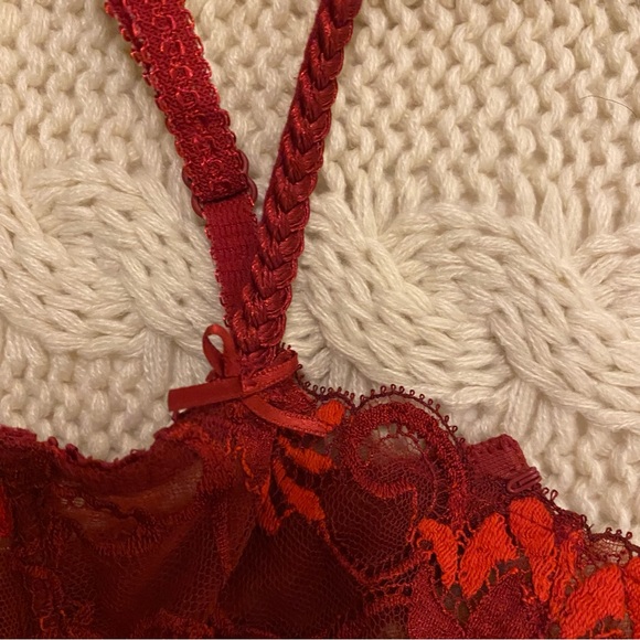 COPY - AUBADE SHEER LACE BALCONETTE BRA in RED - Picture 9 of 9